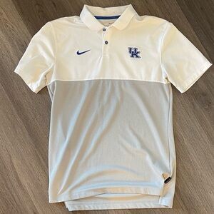 Nike UK Kentucky Wildcats White/Grey DriFit Golf Polo S
